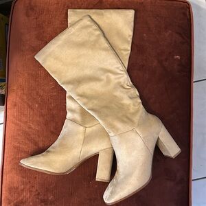 Express nude suede boots. Used twice